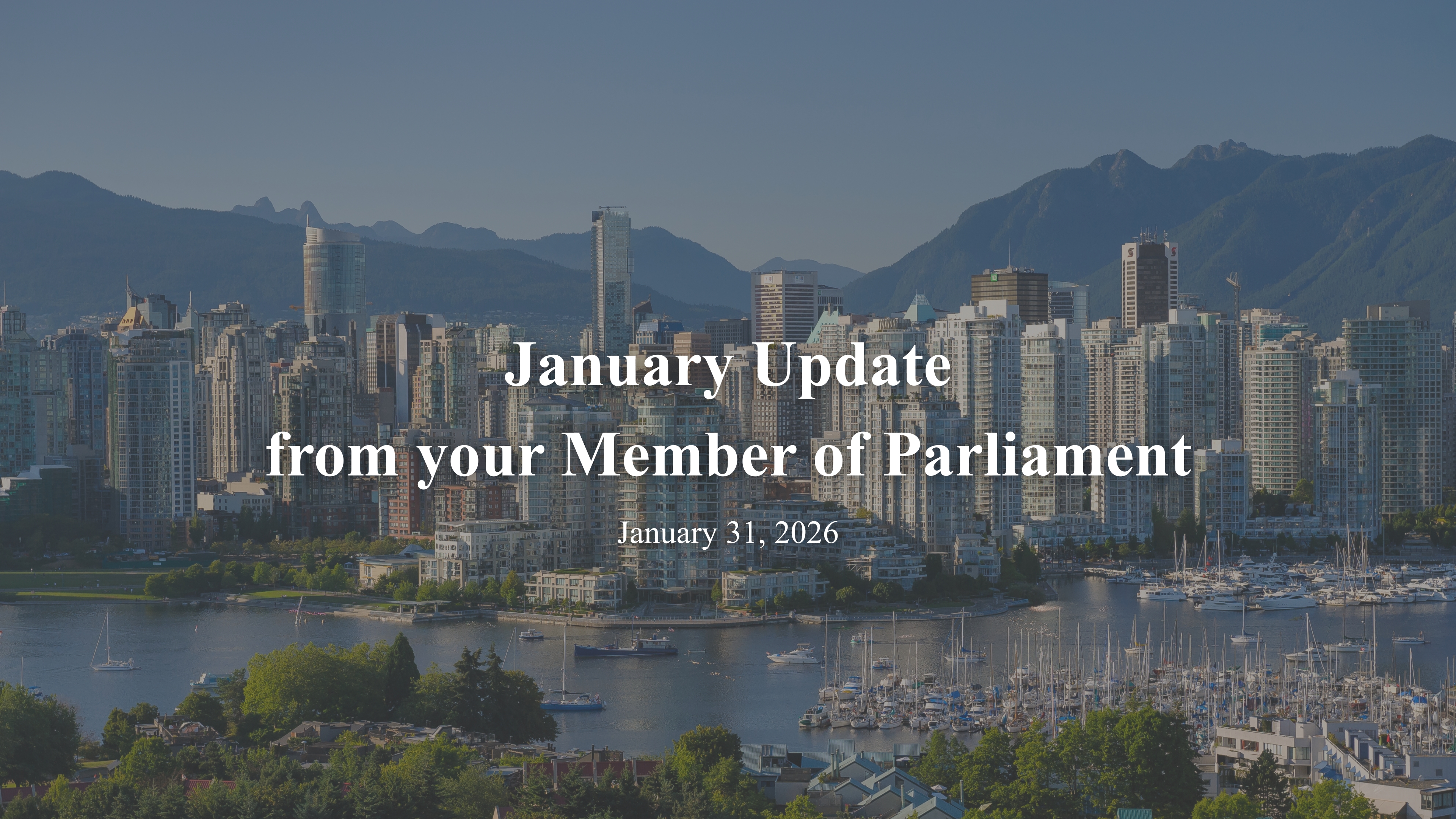 January Update from your Member of Parliament